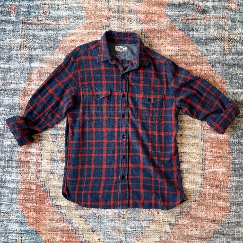 J. Crew Wallace & Barnes heavyweight flannel shirt in plaid